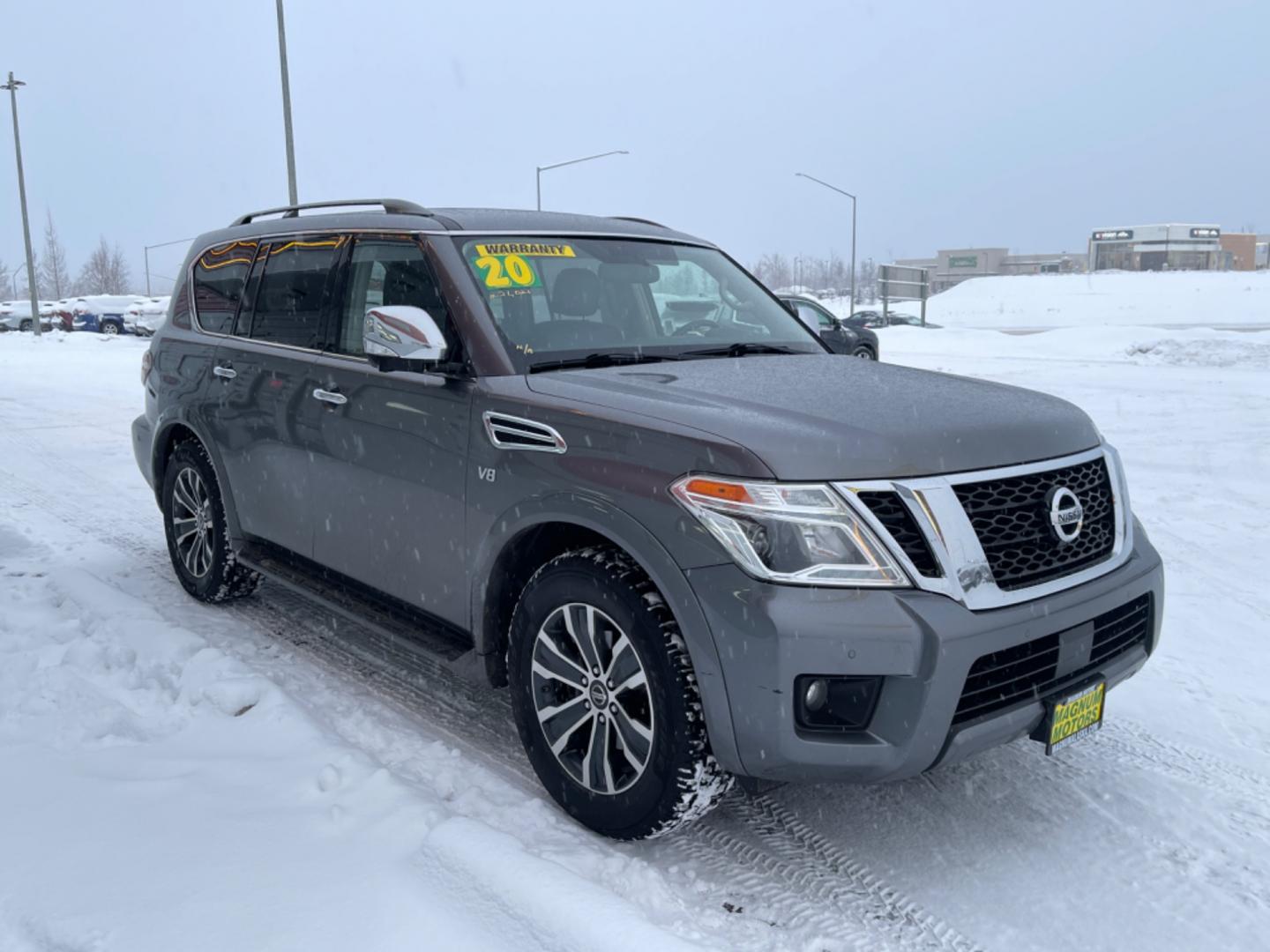 2020 Gray /black leather Nissan Armada SL AWD (JN8AY2NCXL9) with an 5.6L V8 DOHC 32V engine, 7A transmission, located at 1960 Industrial Drive, Wasilla, 99654, (907) 274-2277, 61.573475, -149.400146 - Photo#5